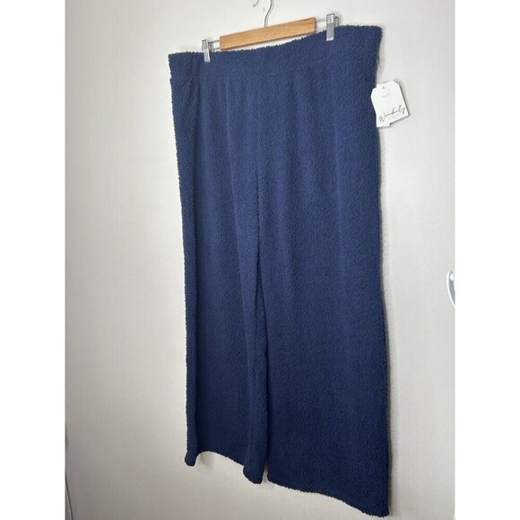 Wonderly Studio Fleece Lounge Pants Pull On Pajama Blue Soft Fuzzy Size 2X NWT - Picture 2 of 11